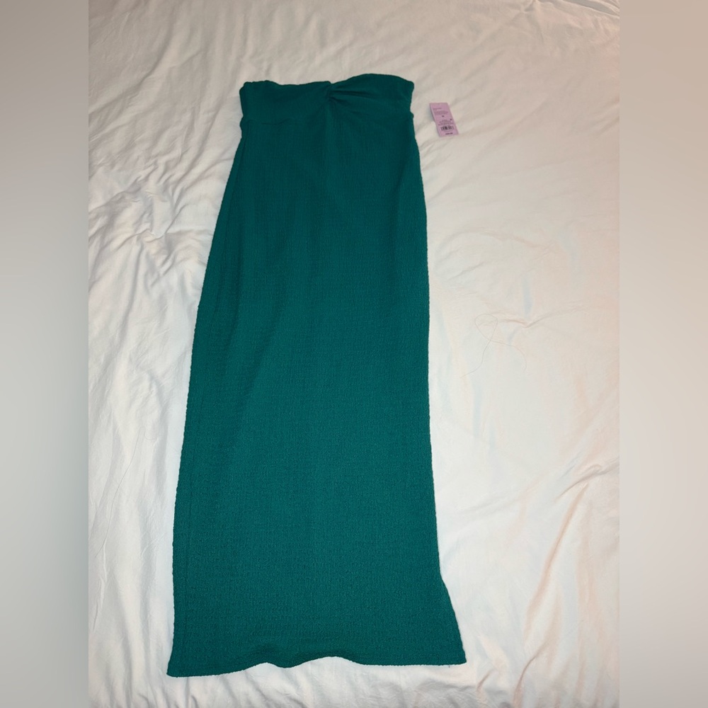NWT Teal Strapless Maxi Dress